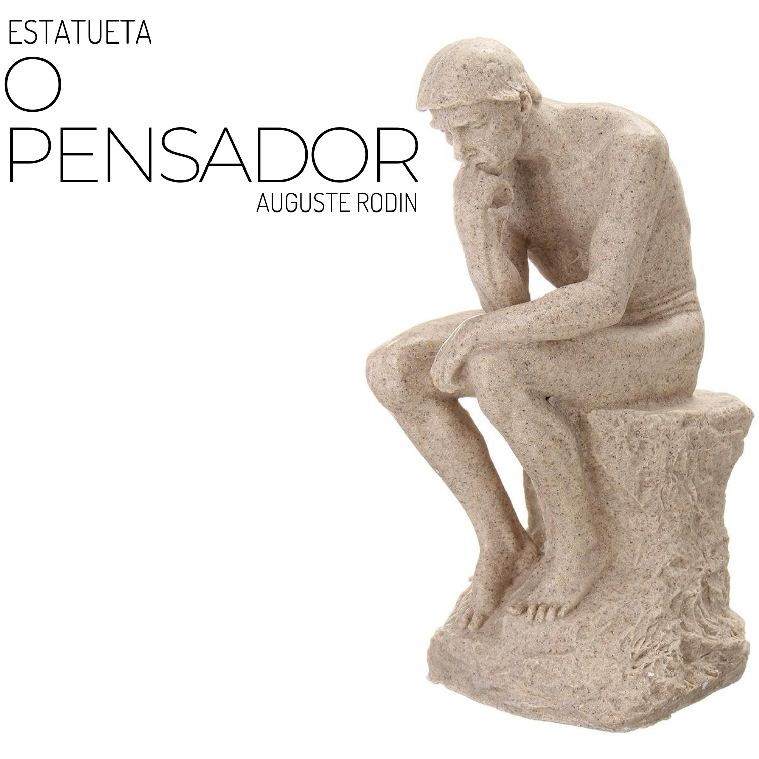 Finíssima escultura do Pensador de Auguste Rodin de Resina . Peça ideal para sua casa , escritório ou consultório . Médicos , Psicólogos , Advogados . Estatueta Estátua Escultura clássica Pensador de Auguste Rodin . Escultura Homem sentado pensando com a mão no queixo